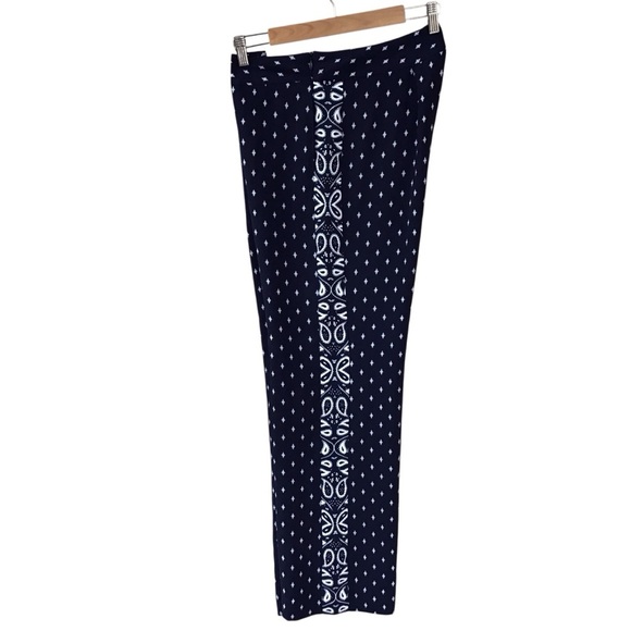 Cabi Navy Blue Paisley Trackstar Trouser Wide Leg Pants Size 8 NEW - Picture 6 of 6